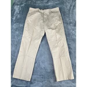 Men's Calvin Klein Khaki Chino Pants 38x30 Beige Straight Leg Cotton - Excellent
